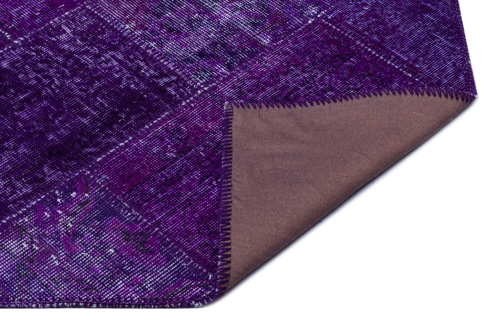 Purple Over Dyed Patchwork Unique Rug 3'11'' x 5'11'' ft 120 x 180 cm