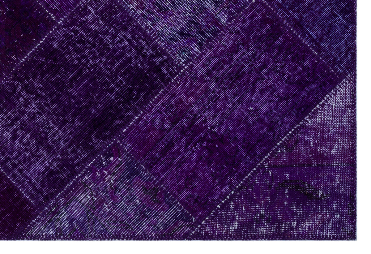 Purple Over Dyed Patchwork Unique Rug 3&#39;11&#39;&#39; x 5&#39;11&#39;&#39; ft 120 x 180 cm