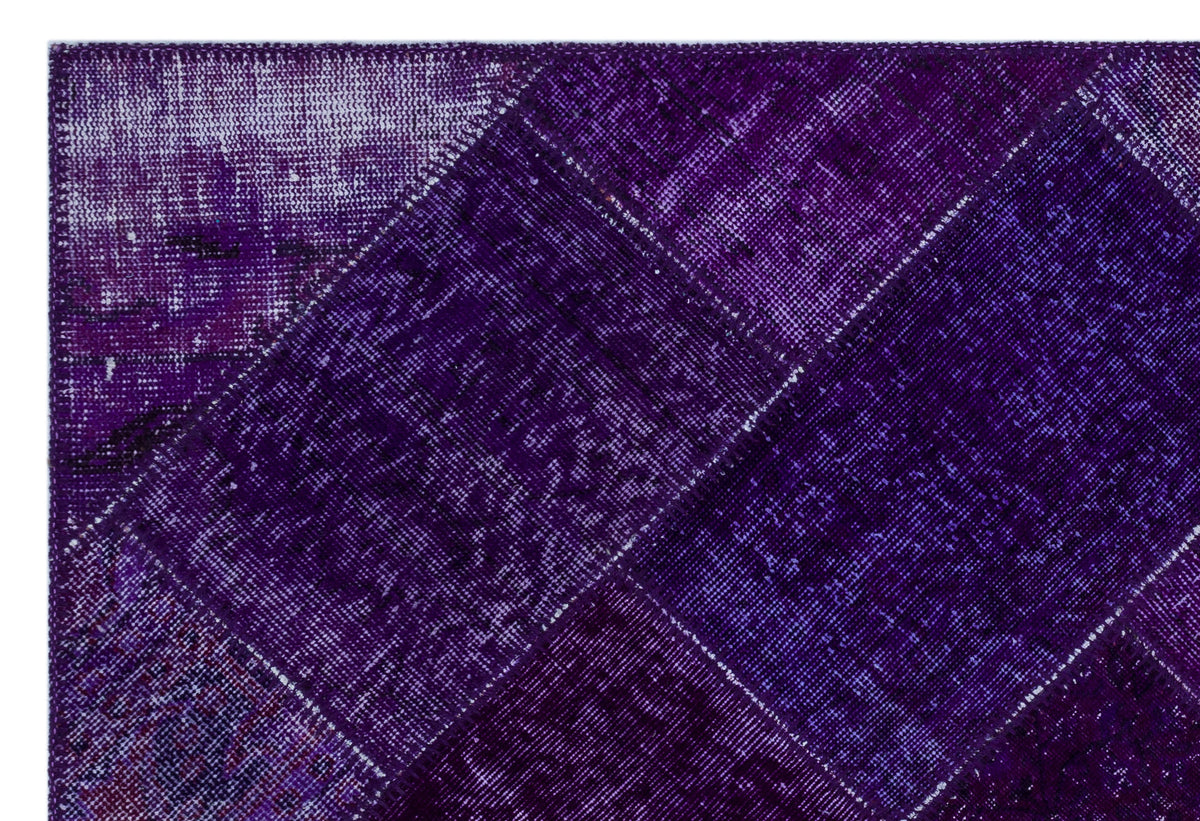 Purple Over Dyed Patchwork Unique Rug 3&#39;11&#39;&#39; x 5&#39;11&#39;&#39; ft 120 x 180 cm