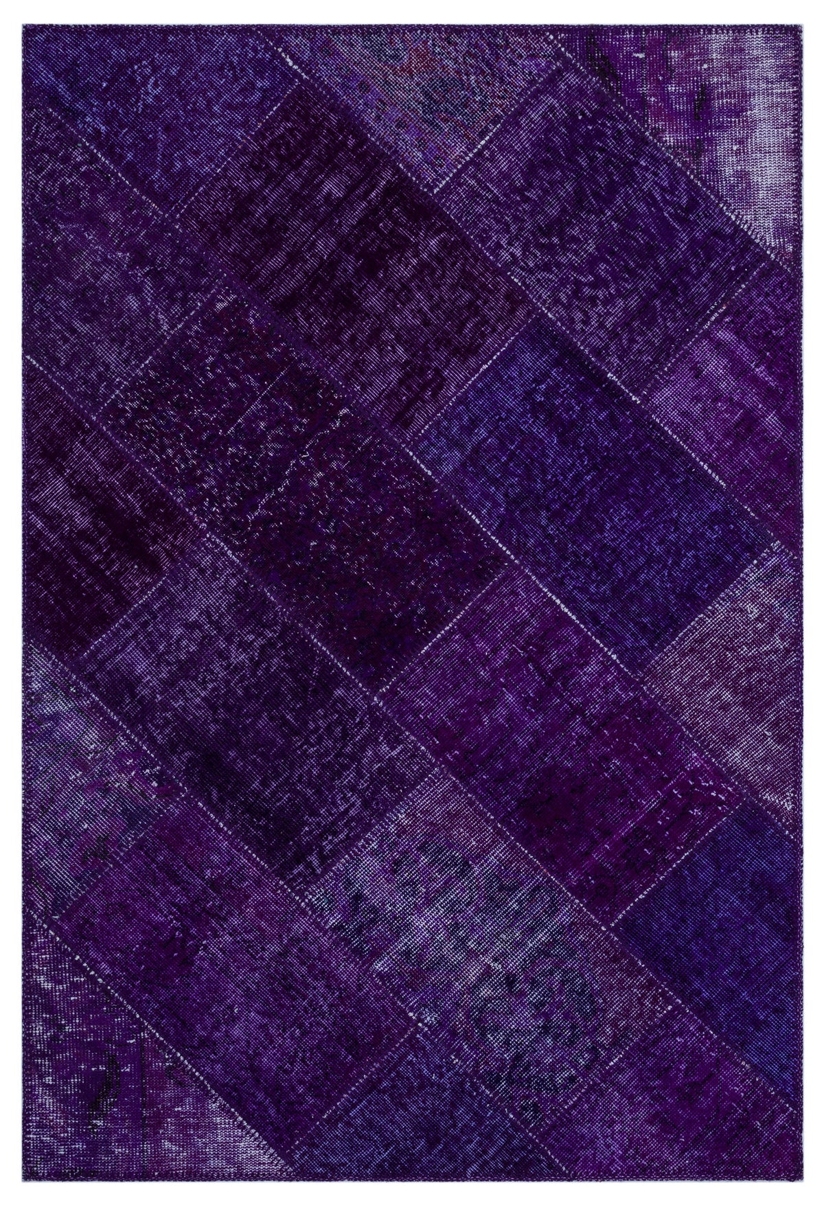 Purple Over Dyed Patchwork Unique Rug 3&#39;11&#39;&#39; x 5&#39;11&#39;&#39; ft 120 x 180 cm