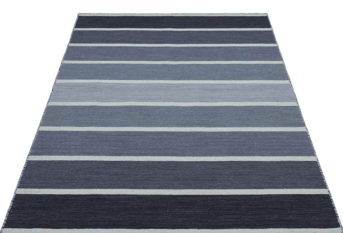 Striped Over Dyed Kilim Rug 4&#39;0&#39;&#39; x 5&#39;12&#39;&#39; ft 122 x 182 cm