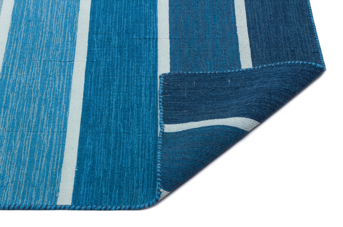 Striped Over Dyed Kilim Rug 4&#39;2&#39;&#39; x 5&#39;8&#39;&#39; ft 126 x 173 cm