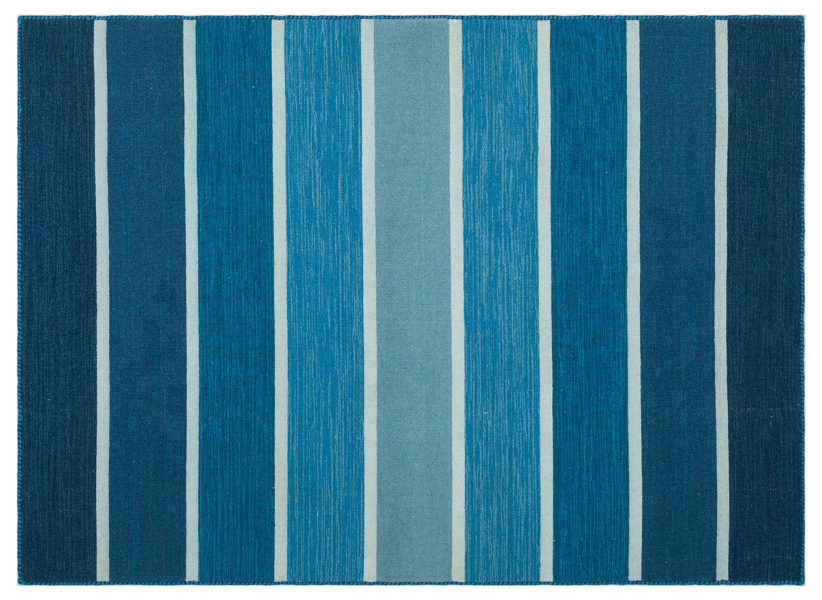 Striped Over Dyed Kilim Rug 4&#39;2&#39;&#39; x 5&#39;8&#39;&#39; ft 126 x 173 cm