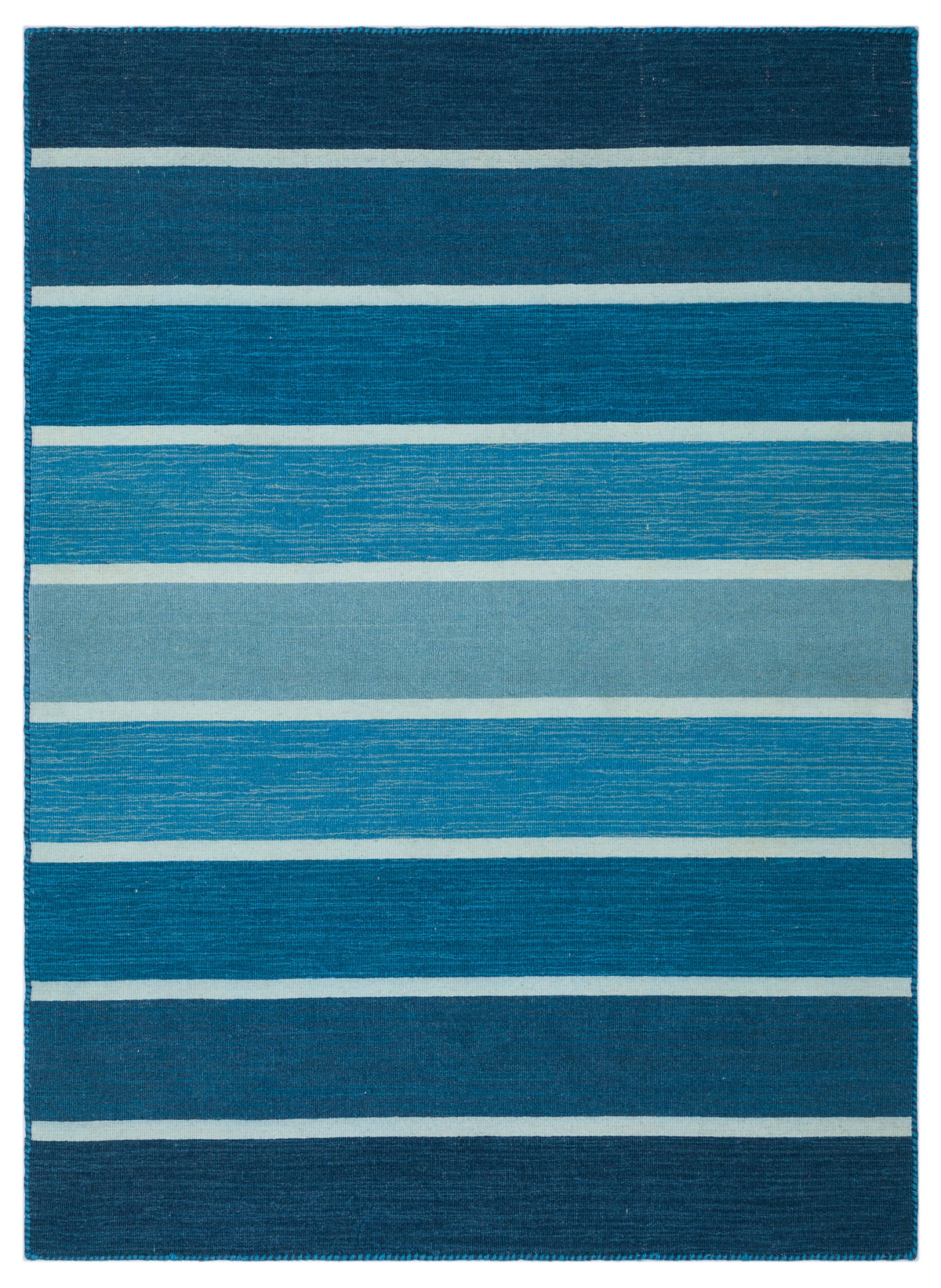 Striped Over Dyed Kilim Rug 4&#39;2&#39;&#39; x 5&#39;8&#39;&#39; ft 126 x 173 cm