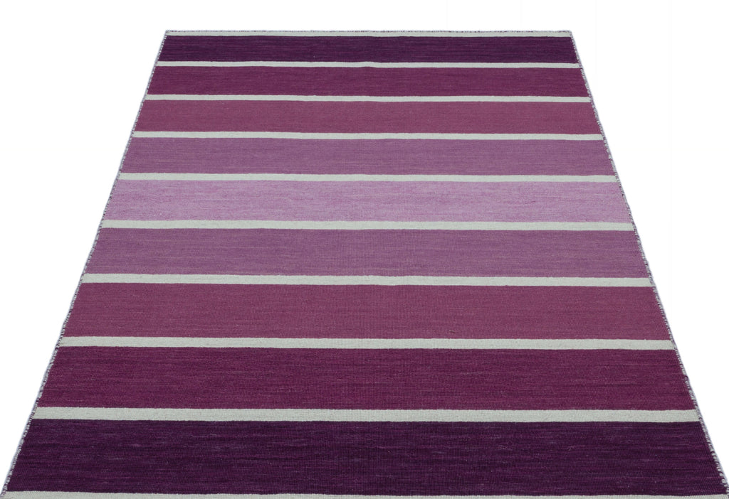 Striped Over Dyed Kilim Rug 4'0'' x 6'0'' ft 122 x 183 cm