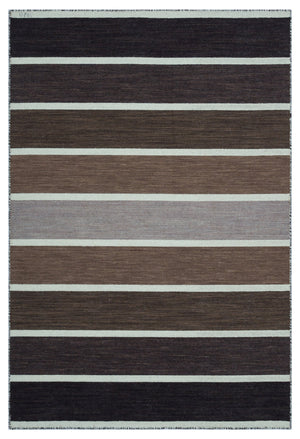 Striped Over Dyed Kilim Rug 4'0'' x 5'11'' ft 122 x 180 cm