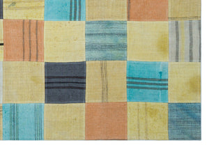 Mixed Over Dyed Kilim Patchwork Unique Rug 5'4'' x 7'8'' ft 162 x 234 cm