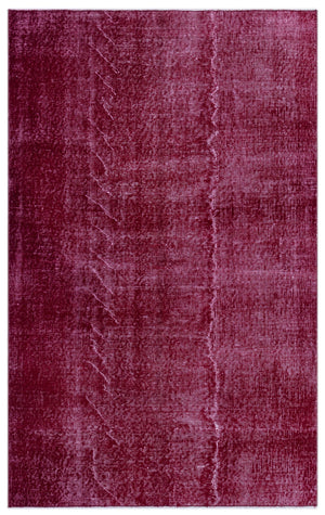 Fuchsia Over Dyed Vintage Rug 3'11'' x 6'4'' ft 119 x 194 cm