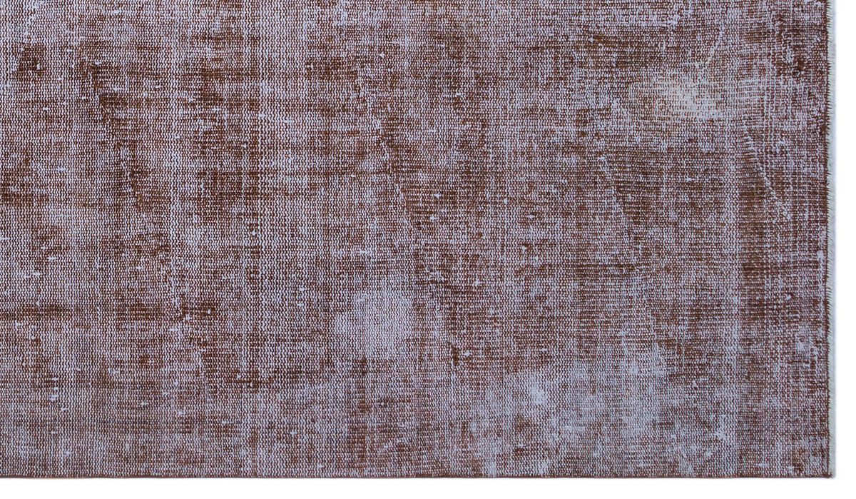 Brown Over Dyed Vintage Rug 5&#39;1&#39;&#39; x 8&#39;7&#39;&#39; ft 154 x 262 cm