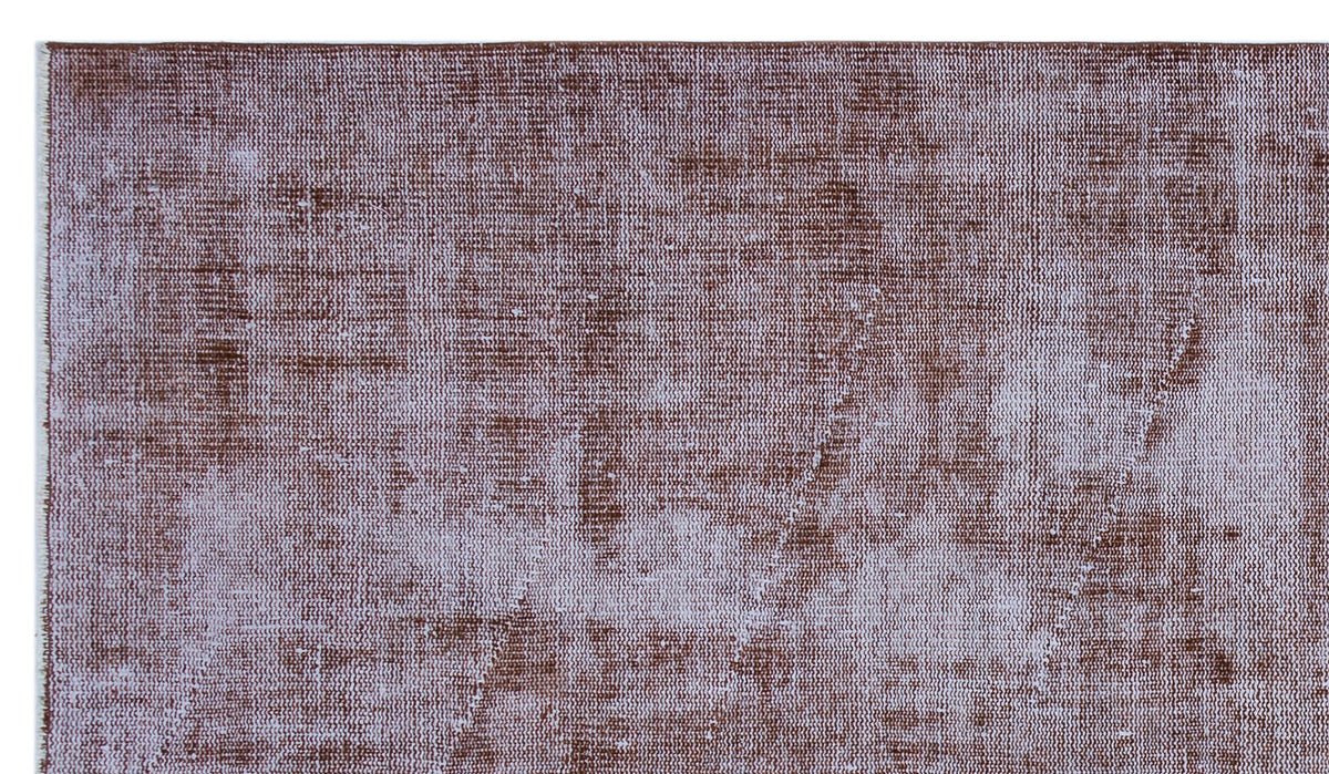 Brown Over Dyed Vintage Rug 5&#39;1&#39;&#39; x 8&#39;7&#39;&#39; ft 154 x 262 cm