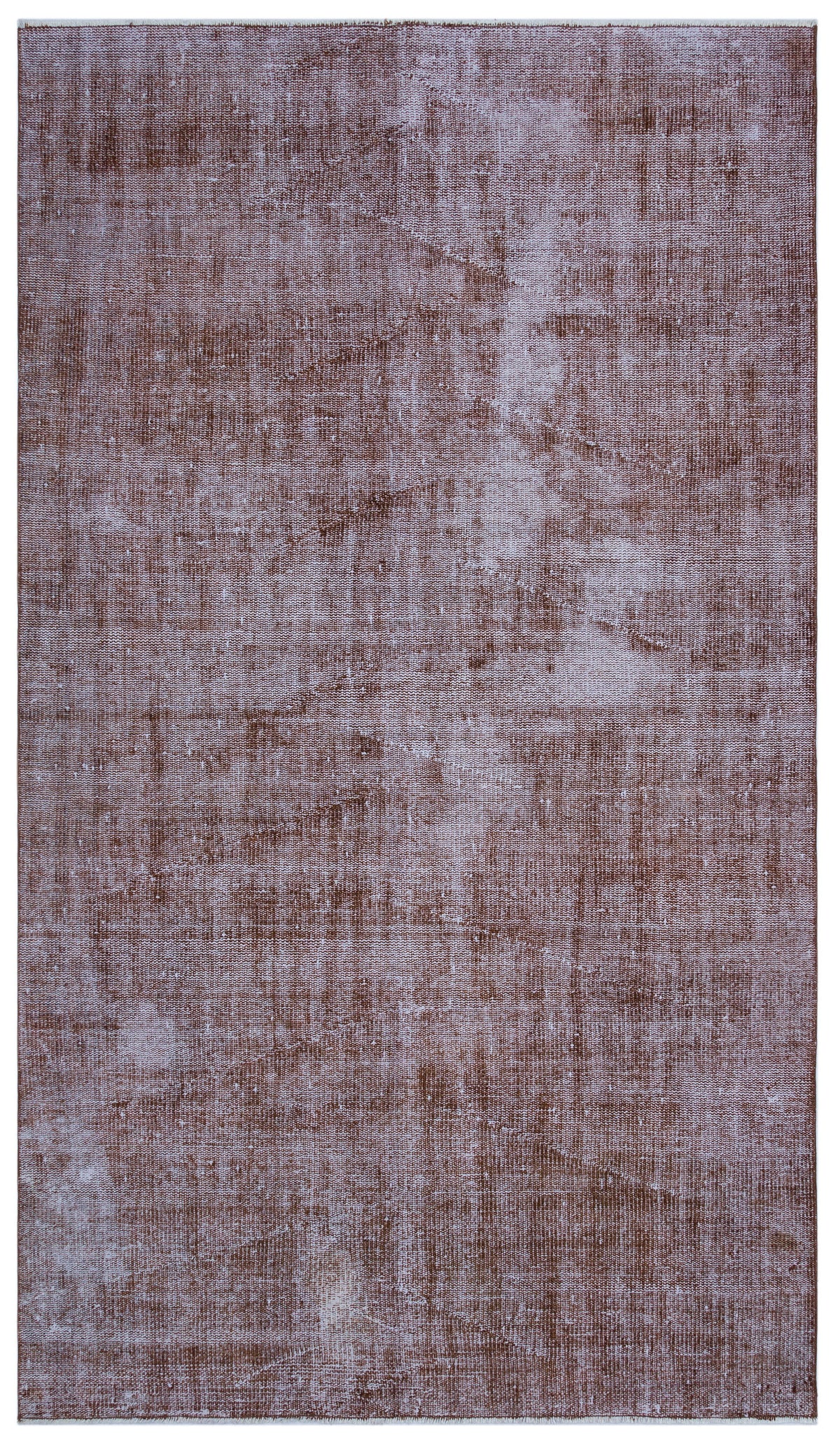 Brown Over Dyed Vintage Rug 5&#39;1&#39;&#39; x 8&#39;7&#39;&#39; ft 154 x 262 cm