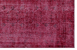 Fuchsia Over Dyed Vintage Rug 5'3'' x 8'3'' ft 161 x 252 cm