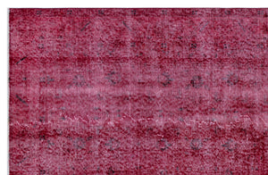 Fuchsia Over Dyed Vintage Rug 5'3'' x 8'3'' ft 161 x 252 cm