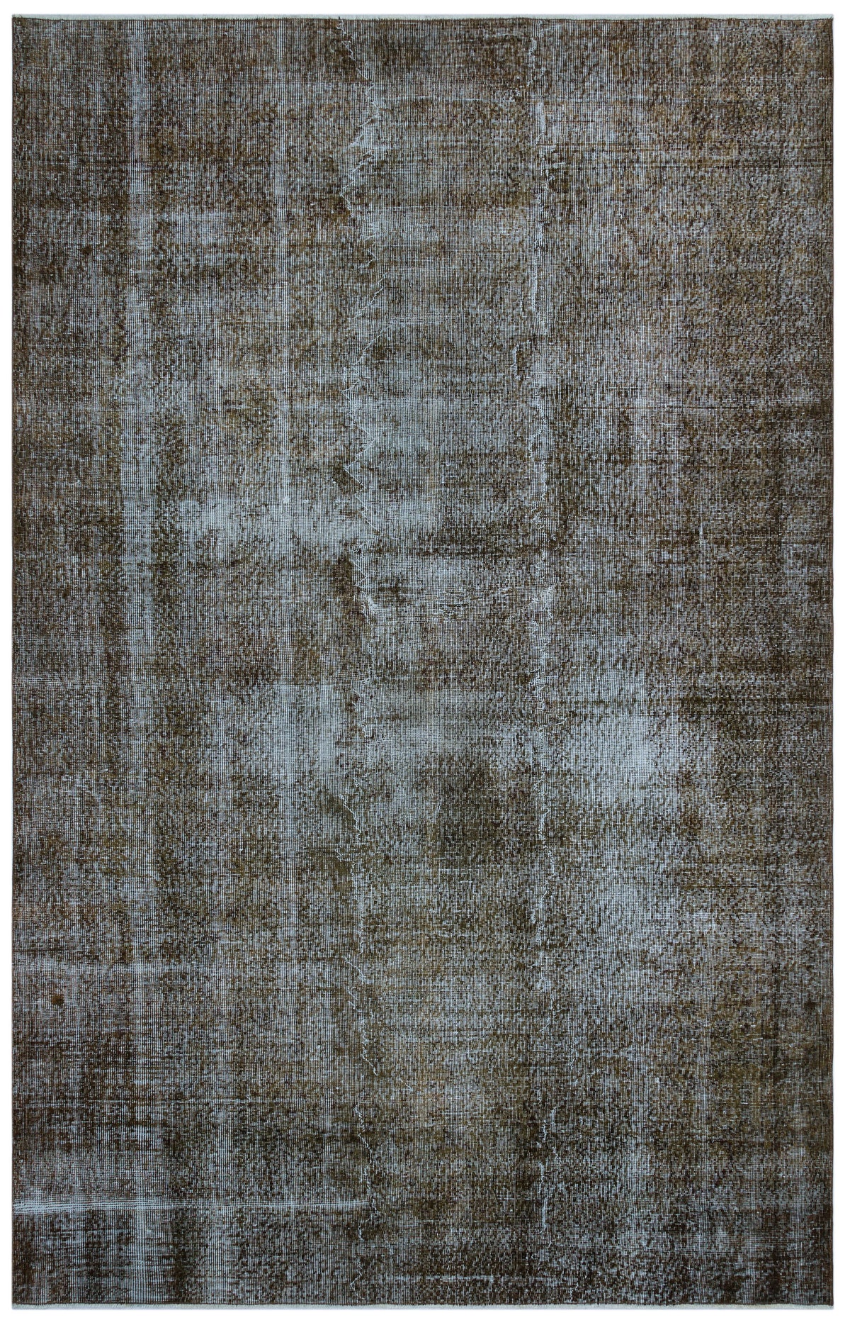 Brown Over Dyed Vintage Rug 6&#39;5&#39;&#39; x 10&#39;2&#39;&#39; ft 195 x 311 cm