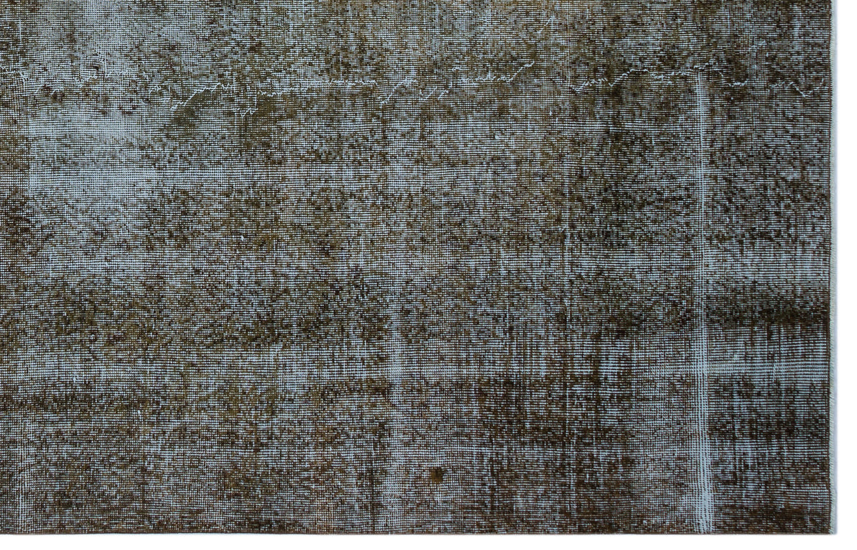Brown Over Dyed Vintage Rug 6&#39;5&#39;&#39; x 10&#39;2&#39;&#39; ft 195 x 311 cm