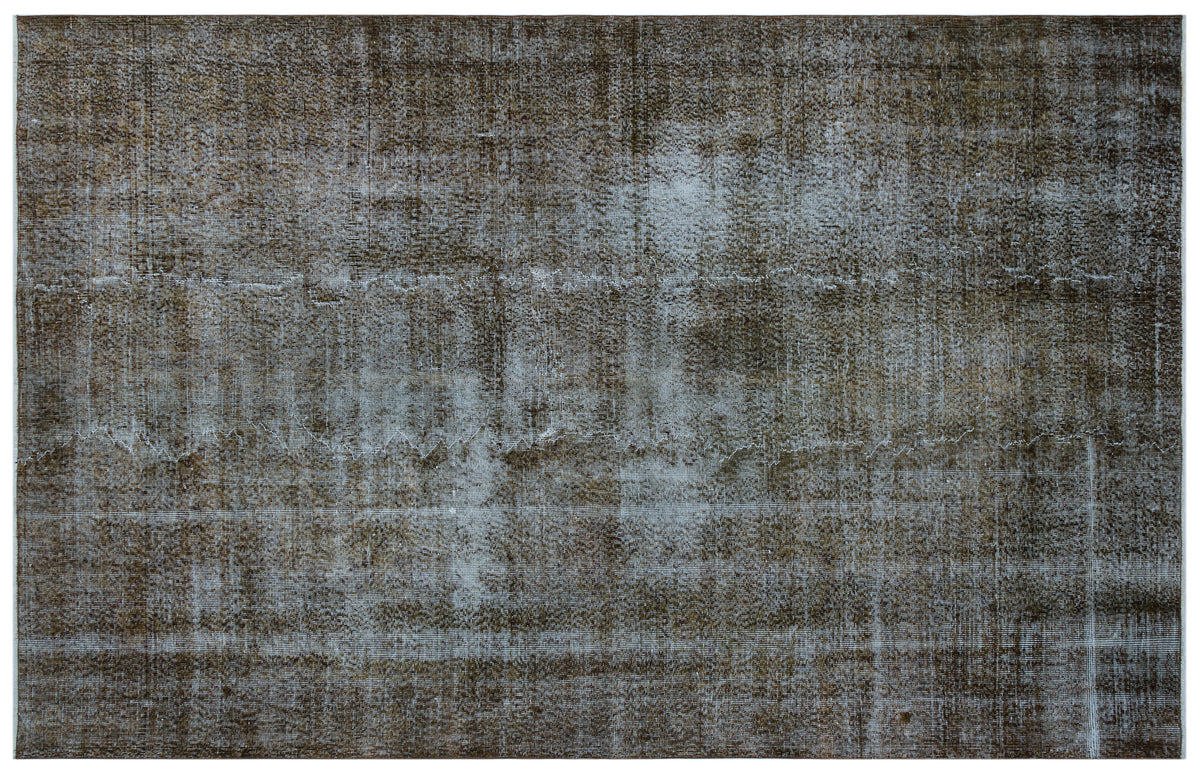 Brown Over Dyed Vintage Rug 6&#39;5&#39;&#39; x 10&#39;2&#39;&#39; ft 195 x 311 cm