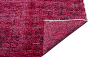 Fuchsia Over Dyed Vintage Rug 6'2'' x 9'10'' ft 187 x 299 cm