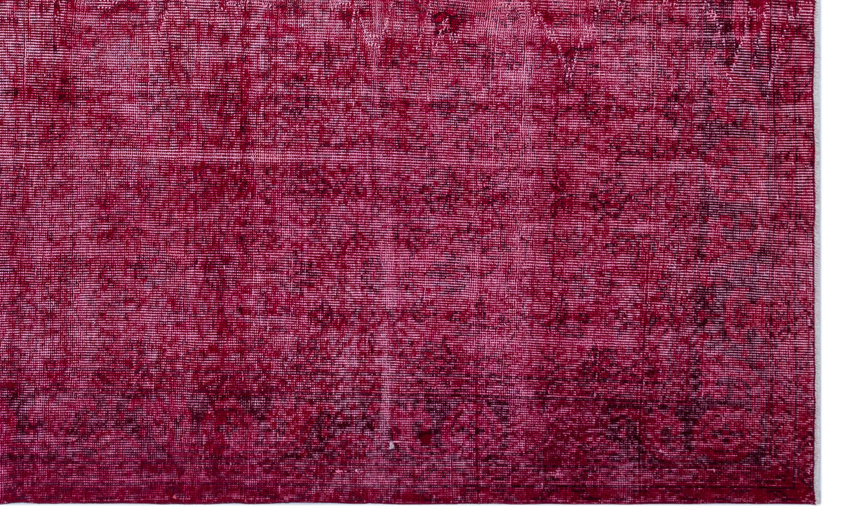 Fuchsia Over Dyed Vintage Rug 6&#39;2&#39;&#39; x 9&#39;10&#39;&#39; ft 187 x 299 cm