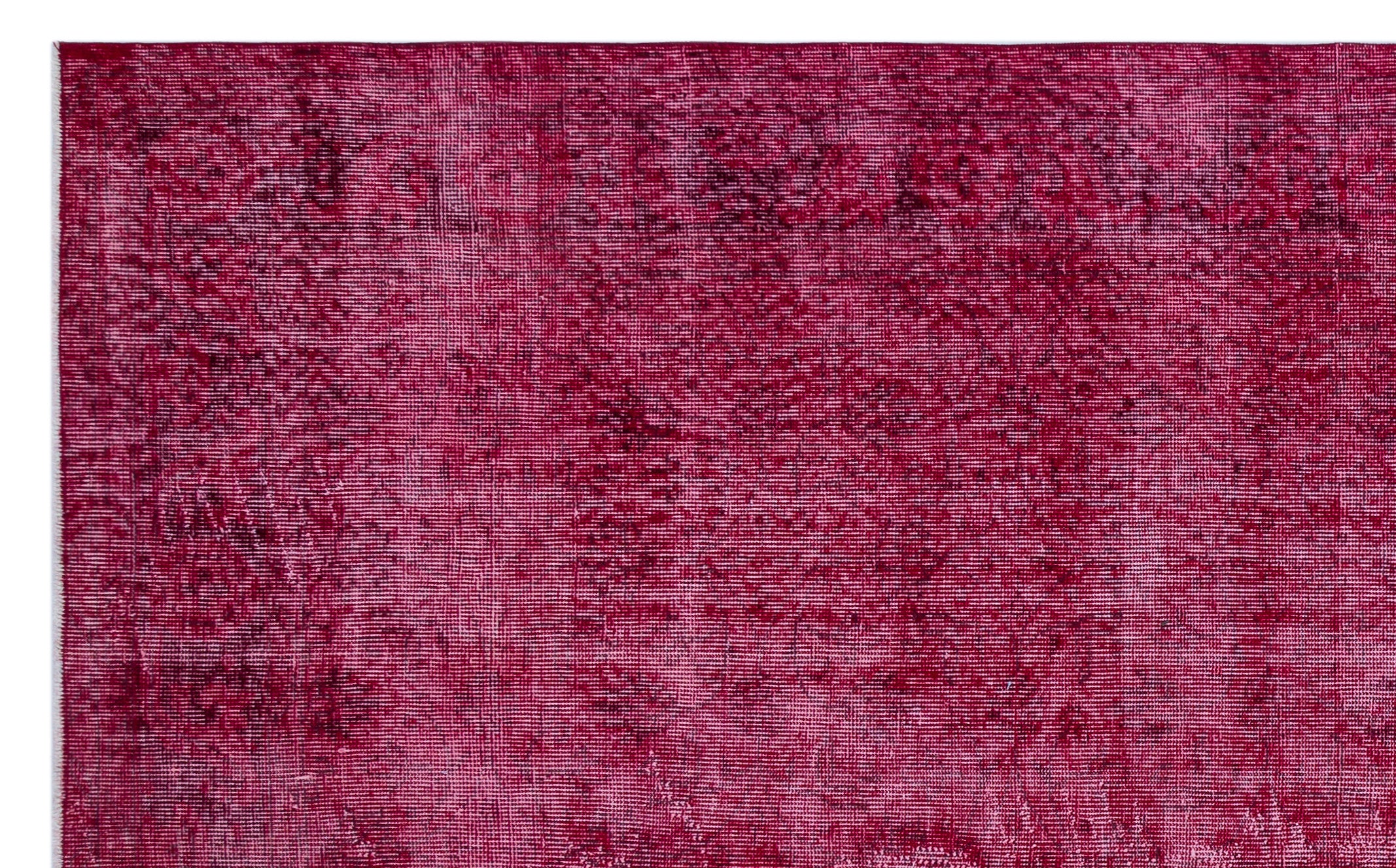 Fuchsia Over Dyed Vintage Rug 6'2'' x 9'10'' ft 187 x 299 cm