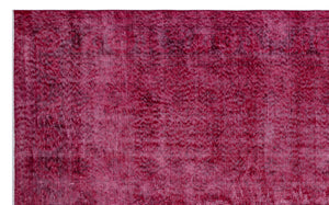 Fuchsia Over Dyed Vintage Rug 6'2'' x 9'10'' ft 187 x 299 cm