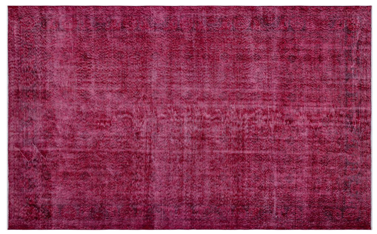 Fuchsia Over Dyed Vintage Rug 6&#39;2&#39;&#39; x 9&#39;10&#39;&#39; ft 187 x 299 cm