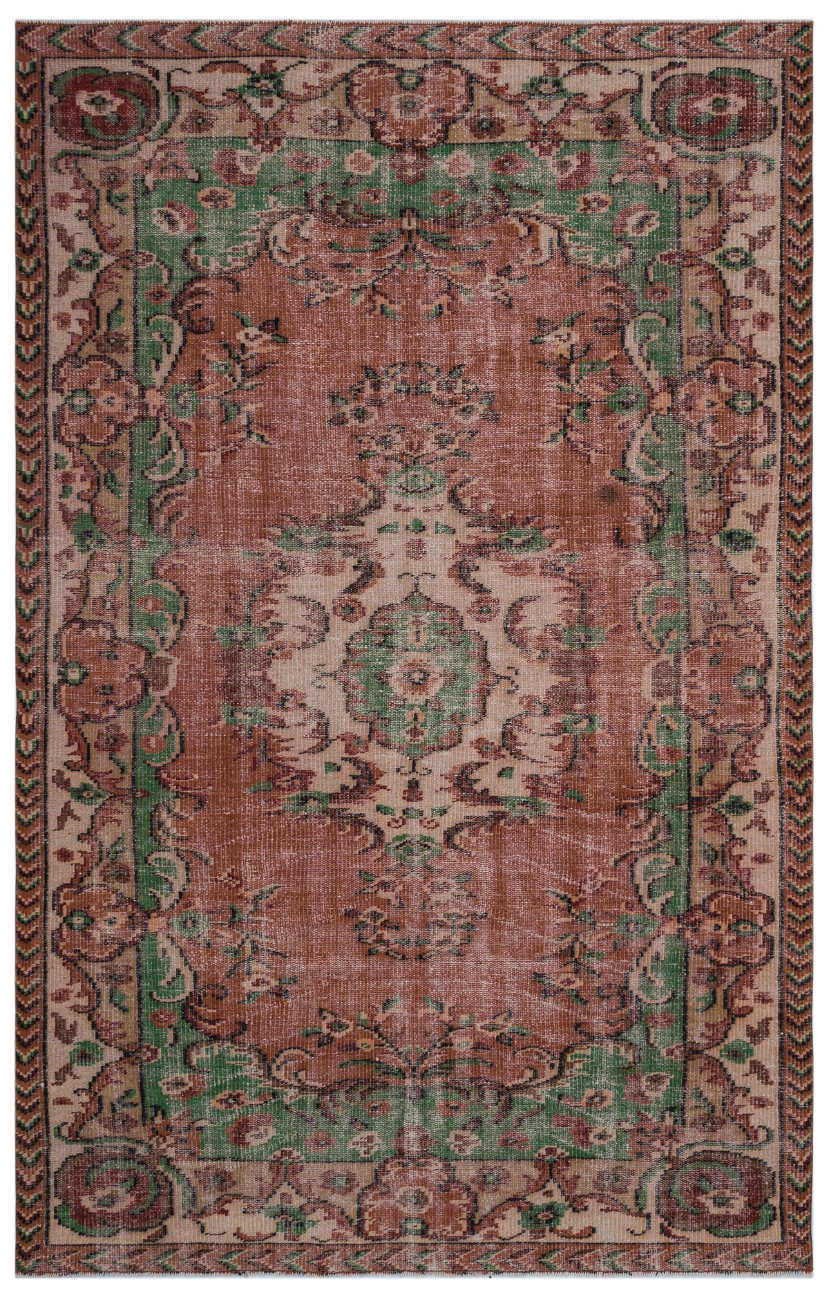 Naturel Over Dyed Vintage Rug 5&#39;7&#39;&#39; x 8&#39;8&#39;&#39; ft 170 x 265 cm