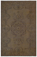 Brown Over Dyed Vintage Rug 5'6'' x 8'6'' ft 168 x 258 cm