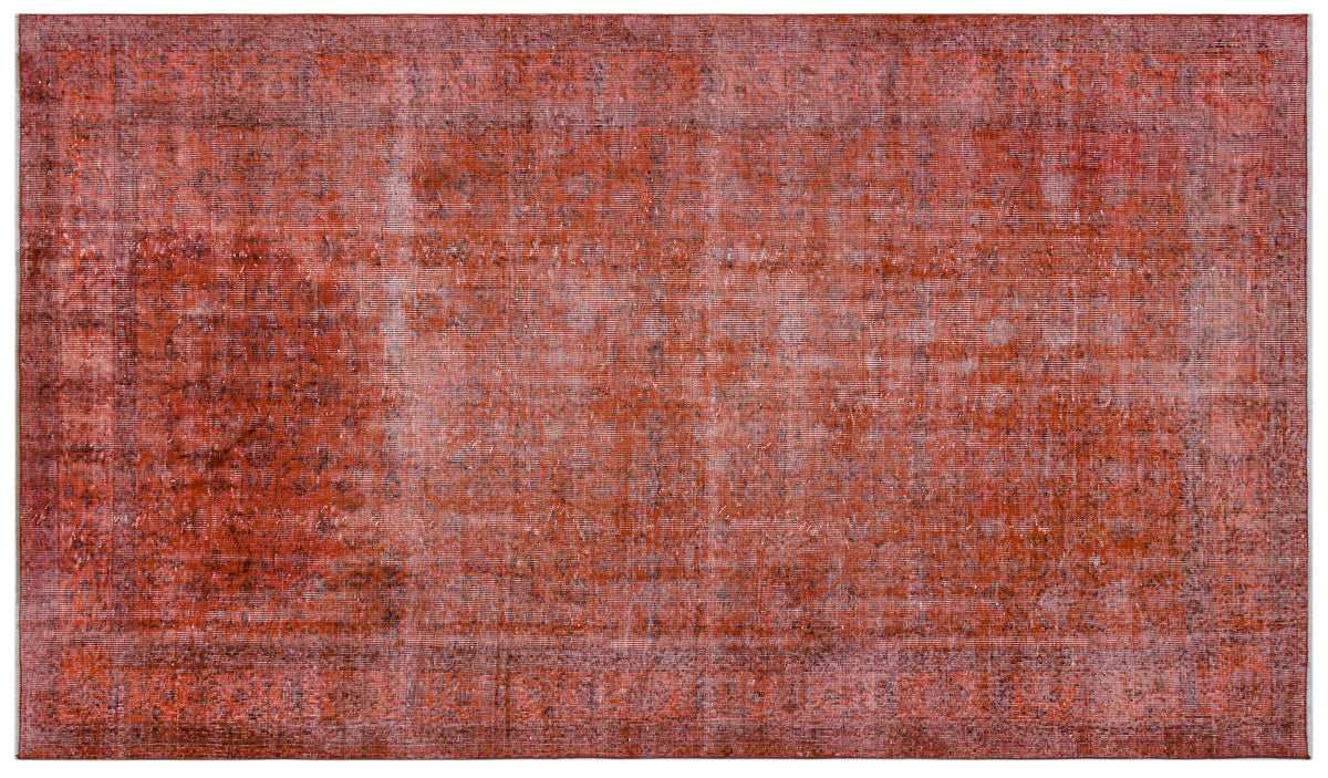 Orange Over Dyed Vintage Rug 5&#39;4&#39;&#39; x 9&#39;3&#39;&#39; ft 162 x 281 cm