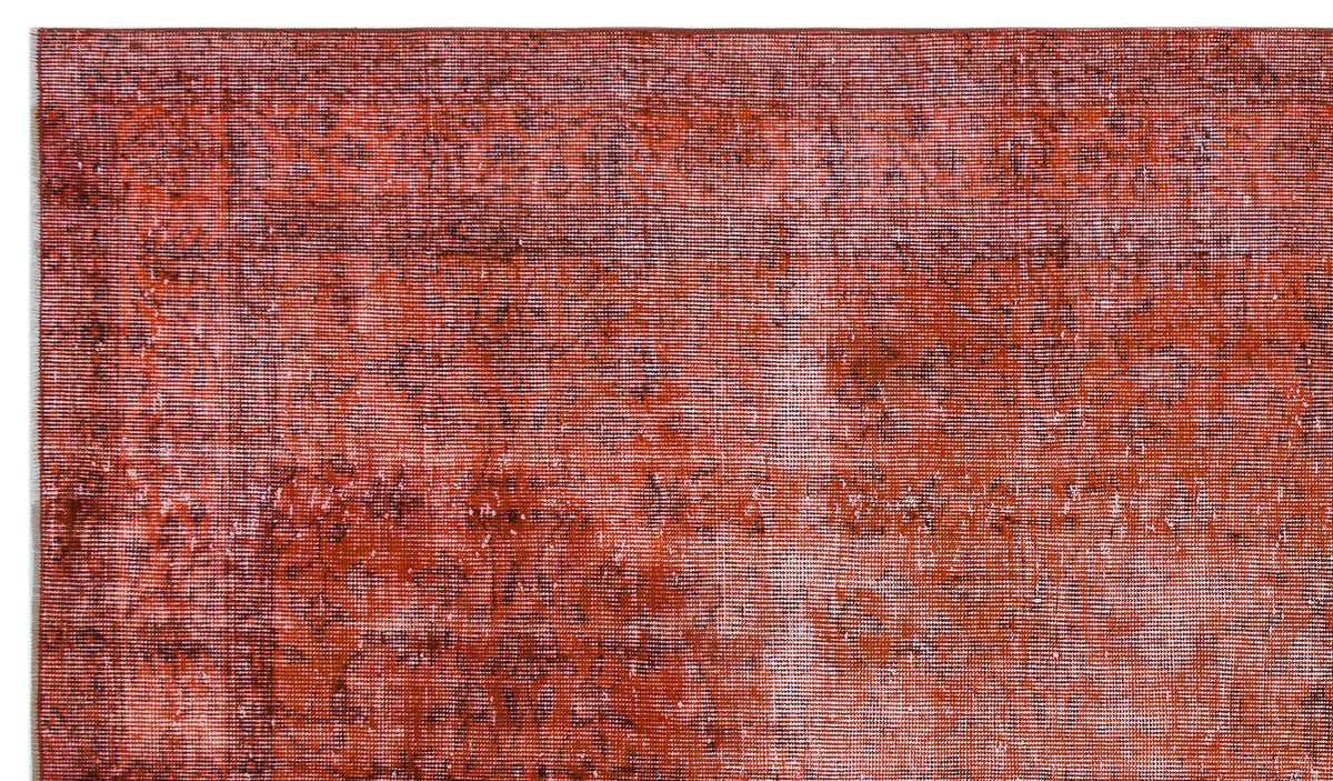 Orange Over Dyed Vintage Rug 5&#39;4&#39;&#39; x 9&#39;3&#39;&#39; ft 162 x 281 cm