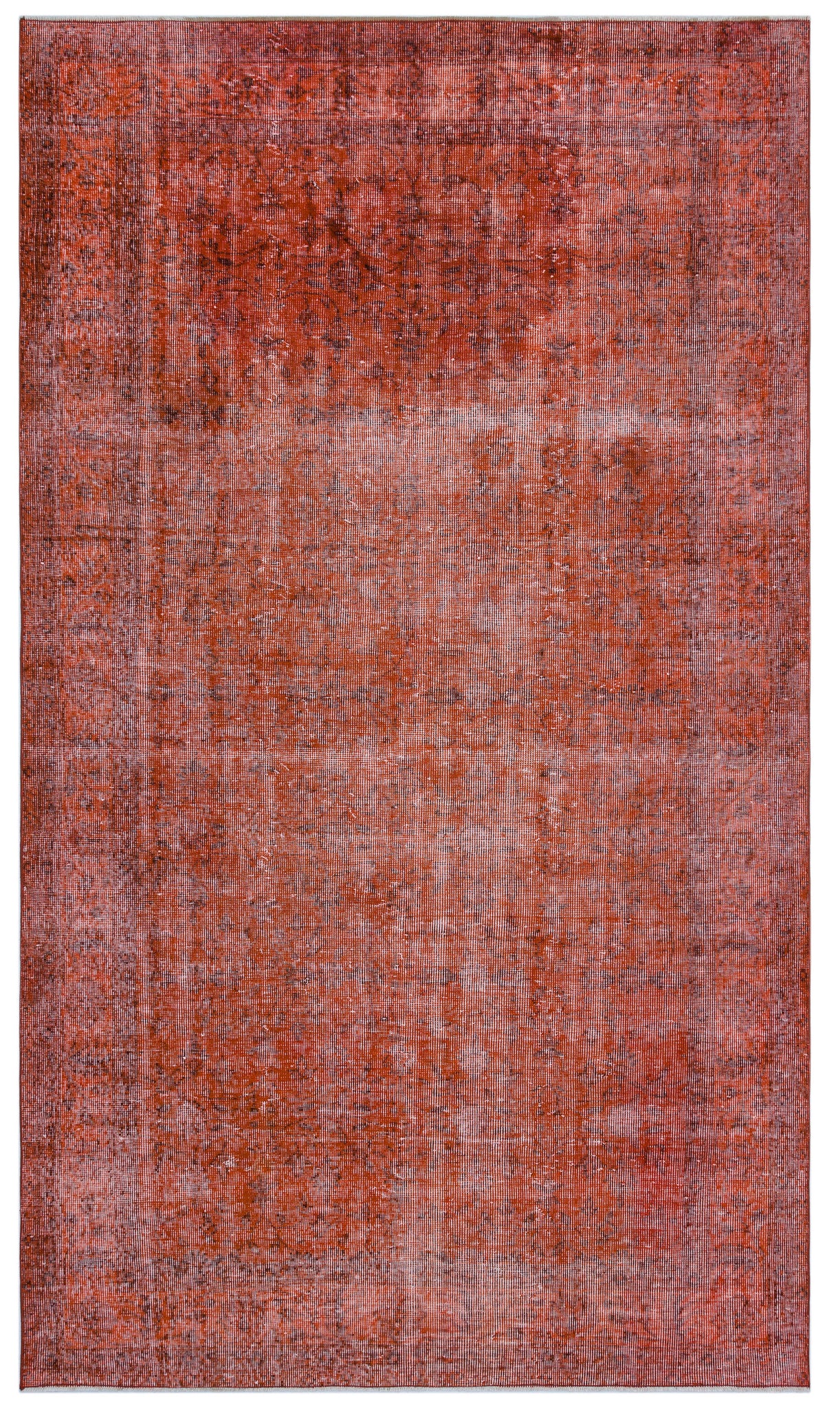 Orange Over Dyed Vintage Rug 5&#39;4&#39;&#39; x 9&#39;3&#39;&#39; ft 162 x 281 cm