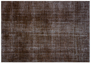 Brown Over Dyed Vintage Rug 6'11'' x 9'11'' ft 212 x 301 cm