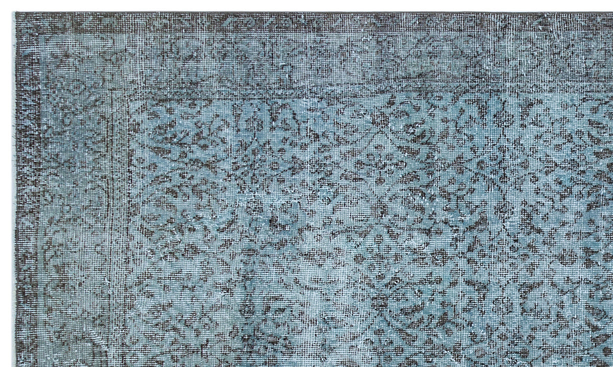 Blue Over Dyed Vintage Rug 4&#39;9&#39;&#39; x 8&#39;2&#39;&#39; ft 145 x 249 cm