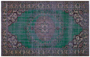 Retro Over Dyed Vintage Rug 6'1'' x 9'5'' ft 185 x 286 cm