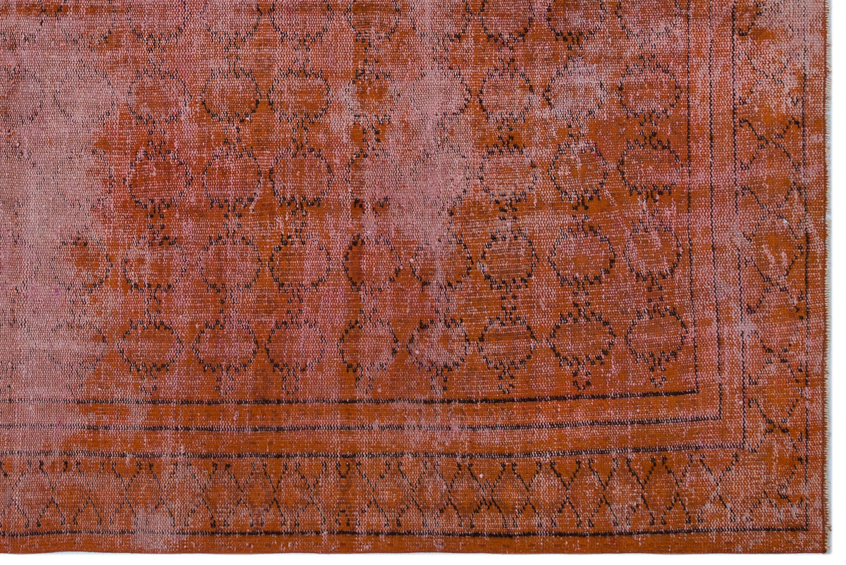 Orange Over Dyed Vintage Rug 6&#39;0&#39;&#39; x 8&#39;10&#39;&#39; ft 183 x 270 cm