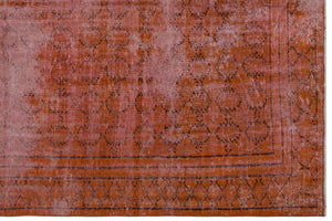 Orange Over Dyed Vintage Rug 6'0'' x 8'10'' ft 183 x 270 cm