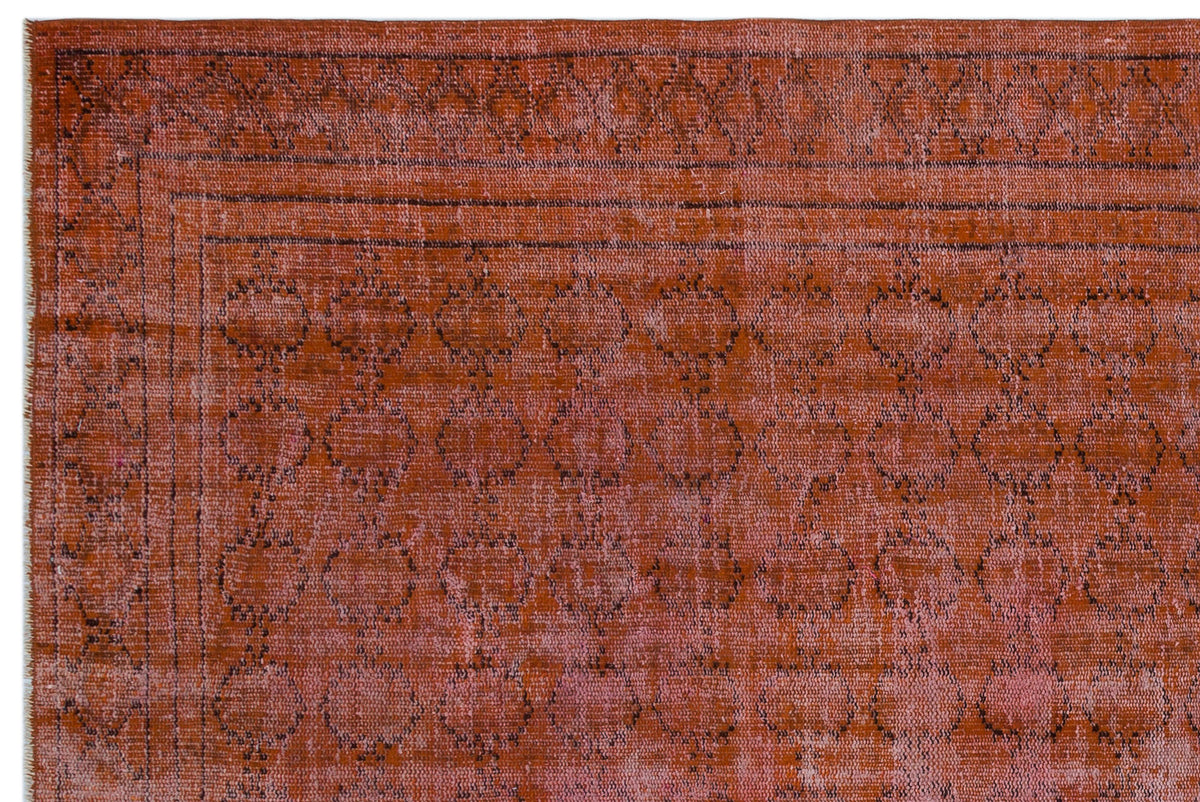Orange Over Dyed Vintage Rug 6&#39;0&#39;&#39; x 8&#39;10&#39;&#39; ft 183 x 270 cm