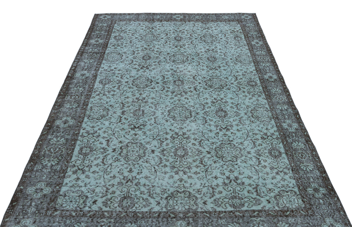 Blue Over Dyed Vintage Rug 5&#39;8&#39;&#39; x 9&#39;1&#39;&#39; ft 172 x 276 cm