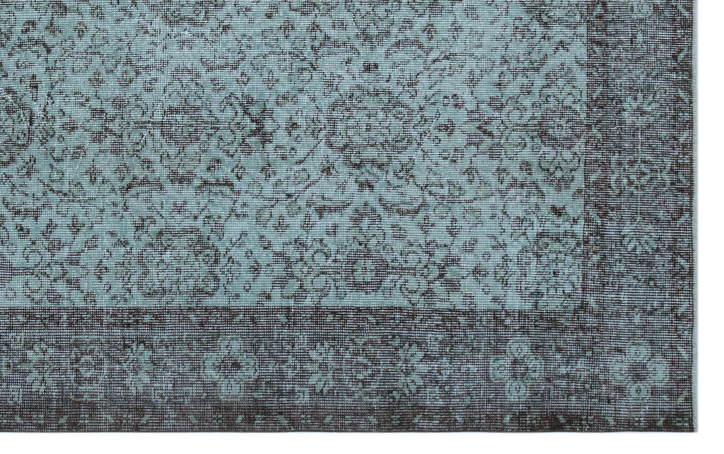 Blue Over Dyed Vintage Rug 5'8'' x 9'1'' ft 172 x 276 cm
