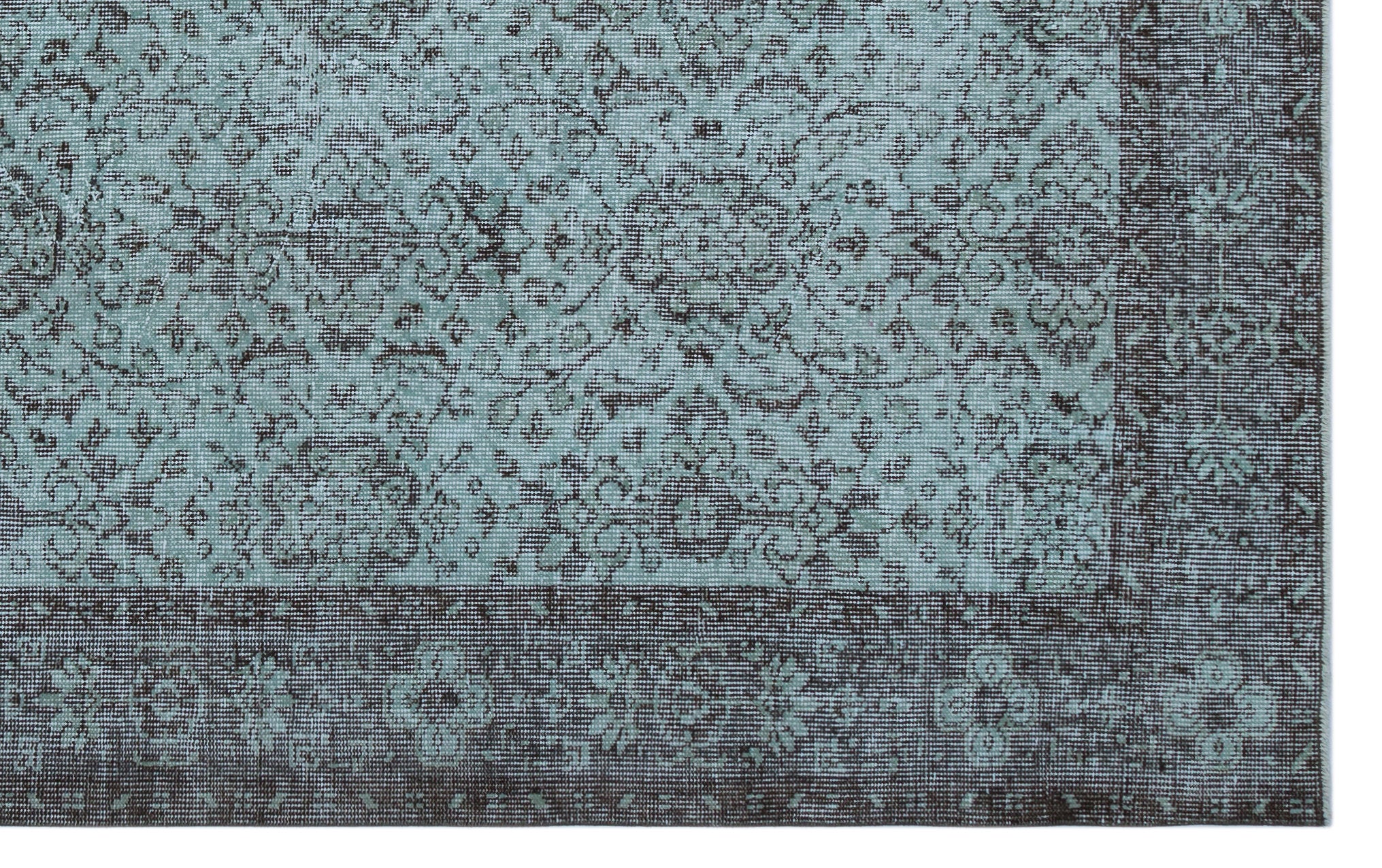 Blue Over Dyed Vintage Rug 5'8'' x 9'1'' ft 172 x 276 cm