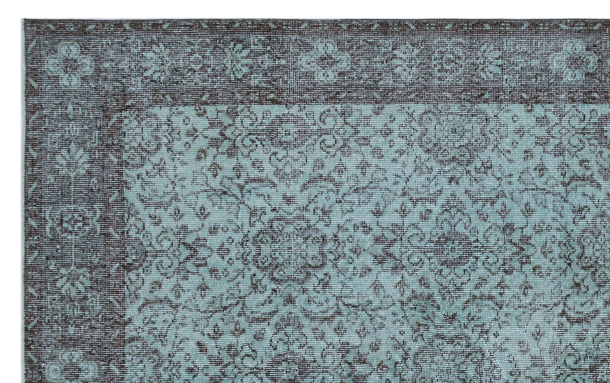 Blue Over Dyed Vintage Rug 5&#39;8&#39;&#39; x 9&#39;1&#39;&#39; ft 172 x 276 cm