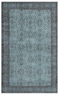 Blue Over Dyed Vintage Rug 5'8'' x 9'1'' ft 172 x 276 cm