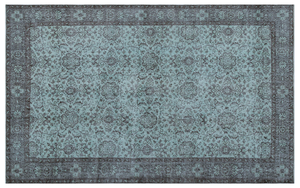 Blue Over Dyed Vintage Rug 5&#39;8&#39;&#39; x 9&#39;1&#39;&#39; ft 172 x 276 cm