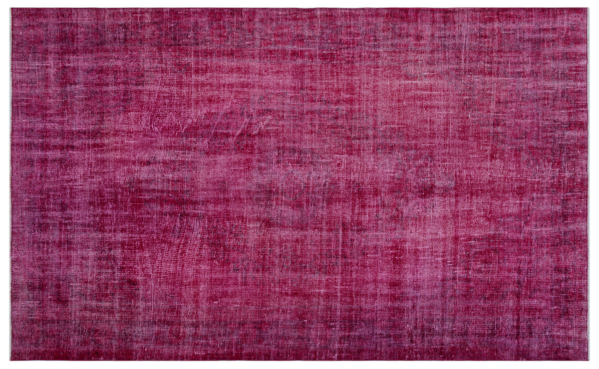 Fuchsia Over Dyed Vintage Rug 5&#39;8&#39;&#39; x 9&#39;2&#39;&#39; ft 172 x 280 cm