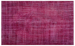 Fuchsia Over Dyed Vintage Rug 5'8'' x 9'2'' ft 172 x 280 cm