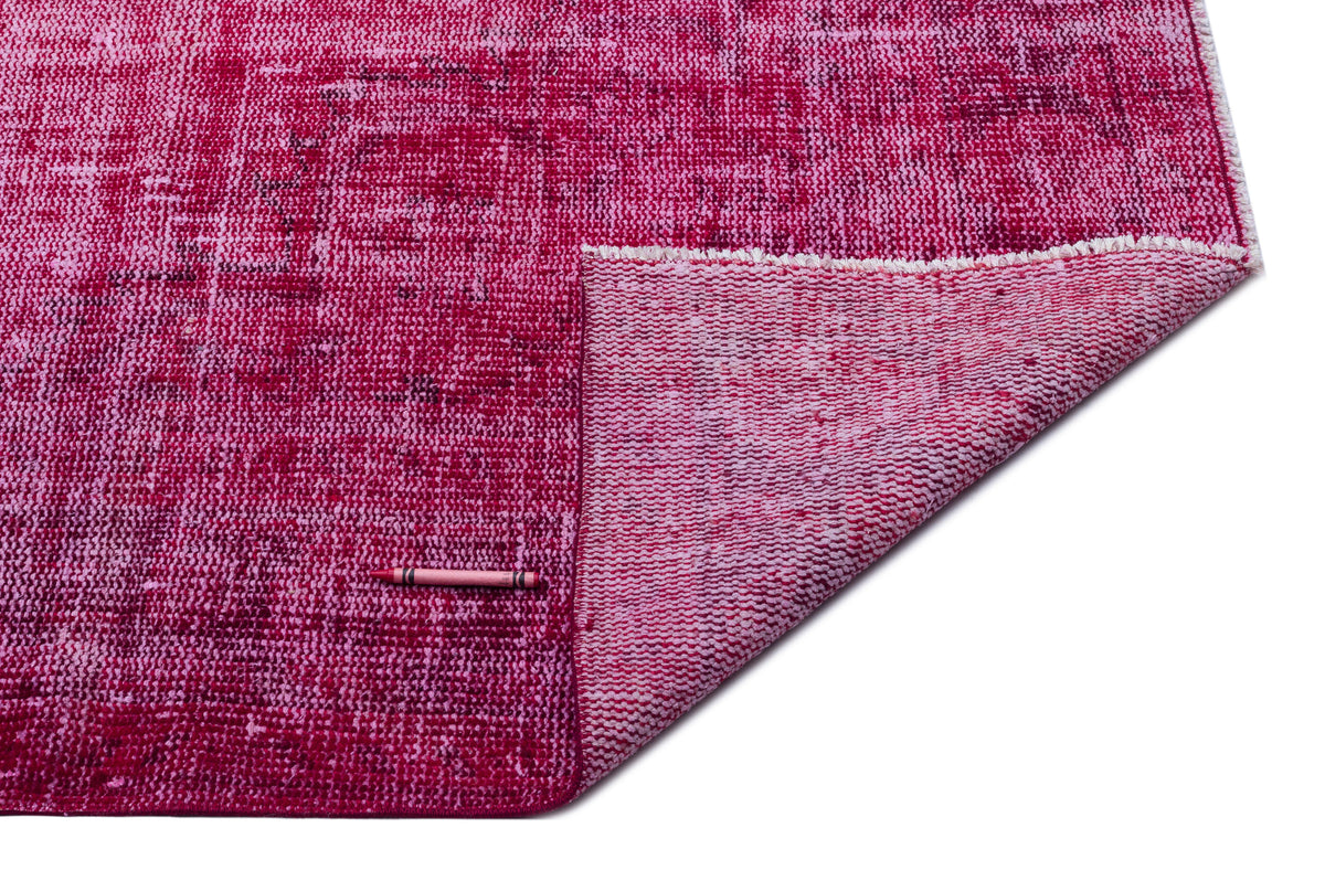 Fuchsia Over Dyed Vintage Rug 5&#39;8&#39;&#39; x 9&#39;2&#39;&#39; ft 172 x 280 cm
