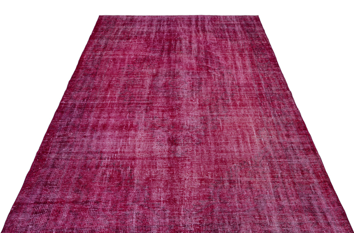 Fuchsia Over Dyed Vintage Rug 5&#39;8&#39;&#39; x 9&#39;2&#39;&#39; ft 172 x 280 cm