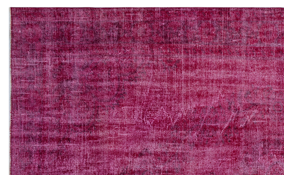 Fuchsia Over Dyed Vintage Rug 5&#39;8&#39;&#39; x 9&#39;2&#39;&#39; ft 172 x 280 cm