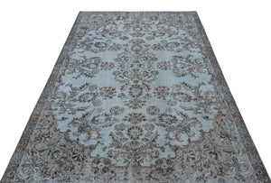 Blue Over Dyed Vintage Rug 5'5'' x 8'11'' ft 165 x 271 cm