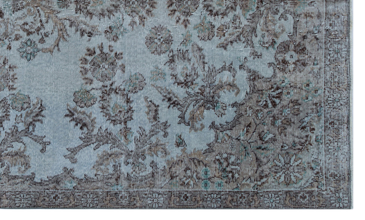 Blue Over Dyed Vintage Rug 5&#39;5&#39;&#39; x 8&#39;11&#39;&#39; ft 165 x 271 cm