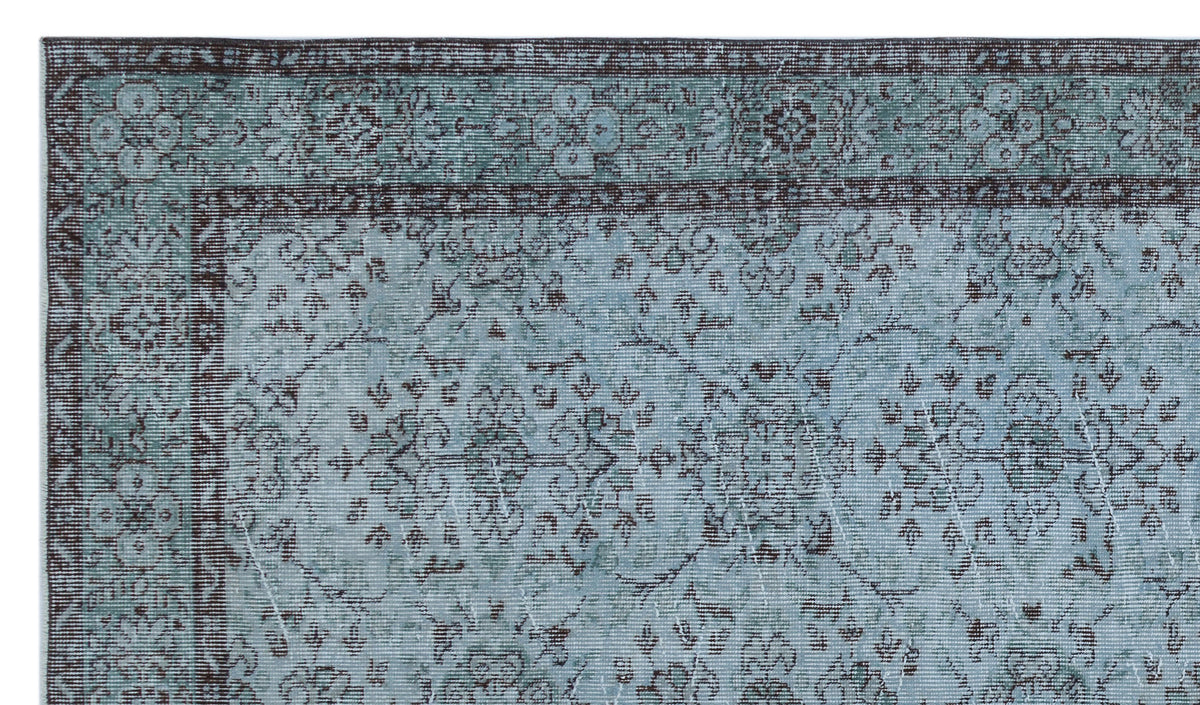 Blue Over Dyed Vintage Rug 5&#39;4&#39;&#39; x 9&#39;2&#39;&#39; ft 162 x 280 cm